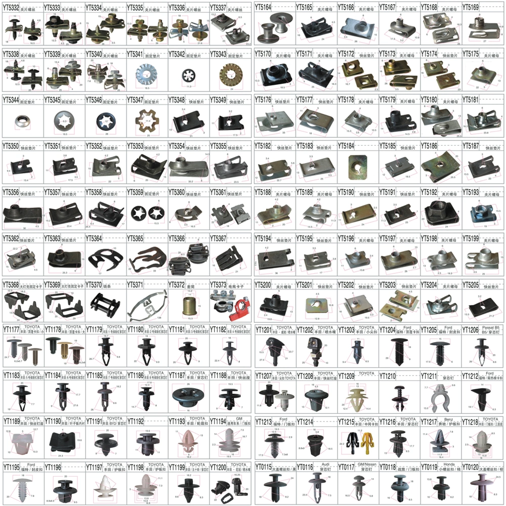 Safe and Realiable Car Truck Nylon/Metal/Plastic/POM/PP Auto Rivet/Nuts/Bolts/Screws/Tree Clips/Bumper Push Type Retainer Snap Cips Fasteners