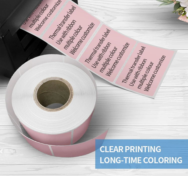 Custom Size Thermal Transfer Label Waterproof Adhesive Vinyl Heat Sensitive Material Label Sticker Rolls